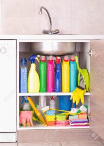 cleaning, supplies, organized, home